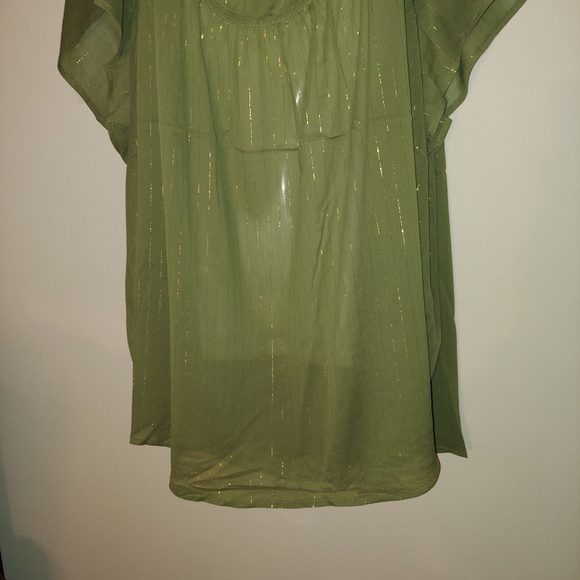 Torrid Crinkle Chiffon Flutter Sleeve Top 3X - Picture 5 of 10